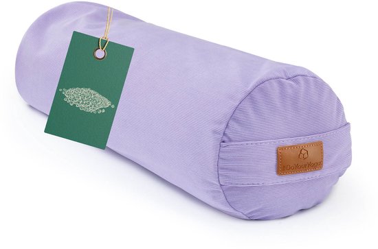 #DoYourYoga Cilindrisch yogakussen | 68 cm x 22 cm | Gevuld met biologische speltkaf of biologische boekweitdoppen (KBA) | Wasbare hoes | Yogakussen & meditatiekussen | Zafu-kussen voor Yin Yoga van #DoYourYoga