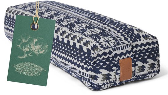 #DoYourYoga - Hoekig Yoga bolster - »Paravati« - Meditatiekussen met bio-organische boekweit schalen vulling - L67 cm & diam.13 cm - Style (1)