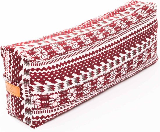 #DoYourYoga - Hoekig Yoga bolster - »Paravati« - Meditatiekussen met bio-organische boekweit schalen vulling - L67 cm & diam.13 cm - Style (9) van Merkloos