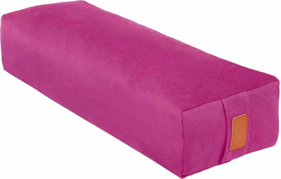 #DoYourYoga - Hoekig Yoga bolster - »Paravati« - Meditatiekussen met bio-organische Spelt vulling - L67 cm & diam.13 cm - roze van #DoYourYoga
