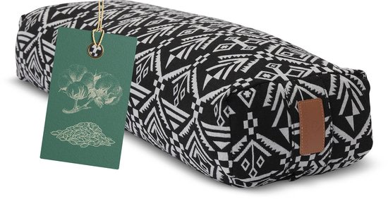 #DoYourYoga - Hoekig Yoga bolster - »Paravati« - Meditatiekussen met bio-organische Spelt vulling - L67 cm & diam.13 cm - Style (7)