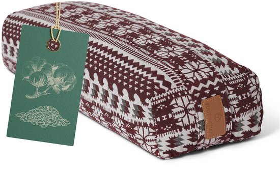 #DoYourYoga - Hoekig Yoga bolster - »Paravati« - Meditatiekussen met bio-organische Spelt vulling - L67 cm & diam.13 cm - Style (9) van #DoYourYoga