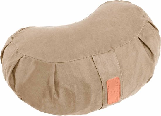 #DoYourYoga - Yoga kussen - »Ganesh« - halve maan meditatiekussen met bio-organische boekweit schalen vulling - 45x30x14 cm - cement grijs van Merkloos