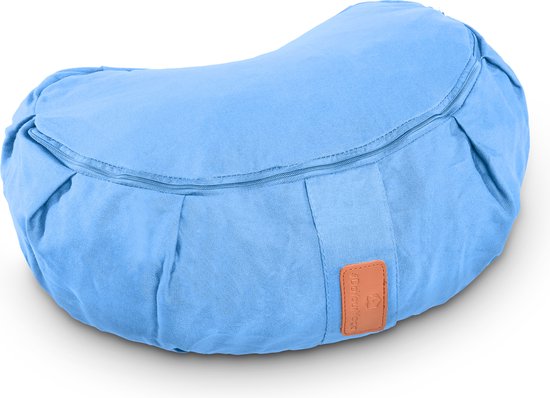 #DoYourYoga - Yoga kussen - »Ganesh« - halve maan meditatiekussen met bio-organische boekweit schalen vulling - 45x30x14 cm - lavendel van #DoYourYoga