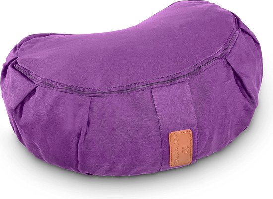 #DoYourYoga - Yoga kussen - »Ganesh« - halve maan meditatiekussen met bio-organische Spelt vulling - 45x30x14 cm - aardebruin van Merkloos