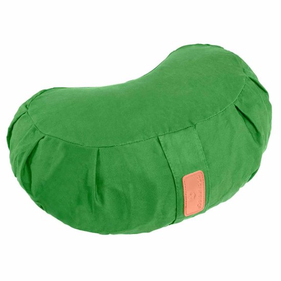 #DoYourYoga - Yoga kussen - »Ganesh« - halve maan meditatiekussen met bio-organische Spelt vulling - 45x30x14 cm - donkergroen van #DoYourYoga