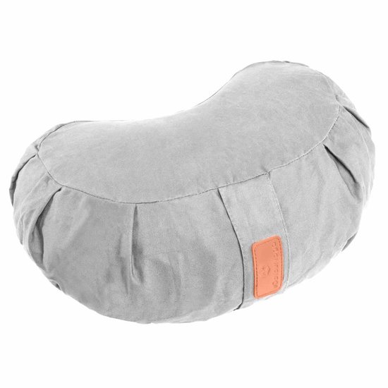 #DoYourYoga - Yoga kussen - »Ganesh« - halve maan meditatiekussen met bio-organische Spelt vulling - 45x30x14 cm - muis grijs van #DoYourYoga