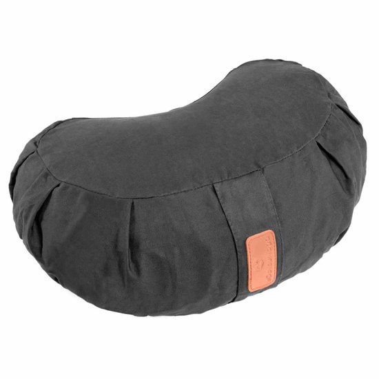 #DoYourYoga - Yoga kussen - »Ganesh« - halve maan meditatiekussen met bio-organische Spelt vulling - 45x30x14 cm - zwart van #DoYourYoga