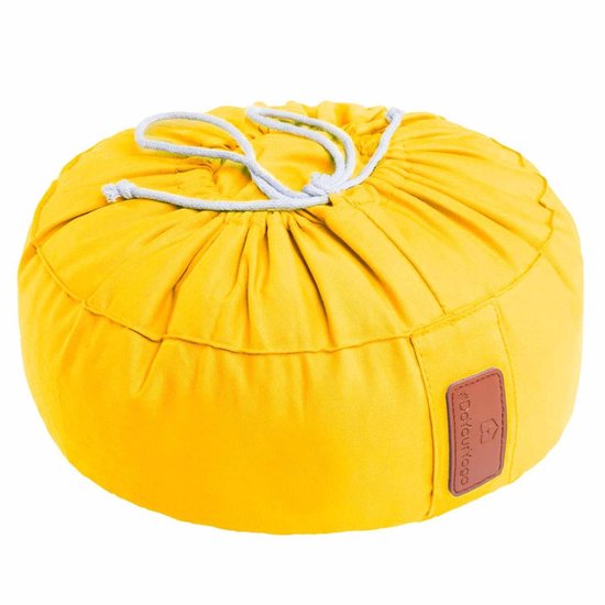 #DoYourYoga - Yoga kussen - »Vishnu« - rond meditatiekussen met bio-organische boekweit schalen vulling - H:15cm, diam.30cm - curry geel van Merkloos