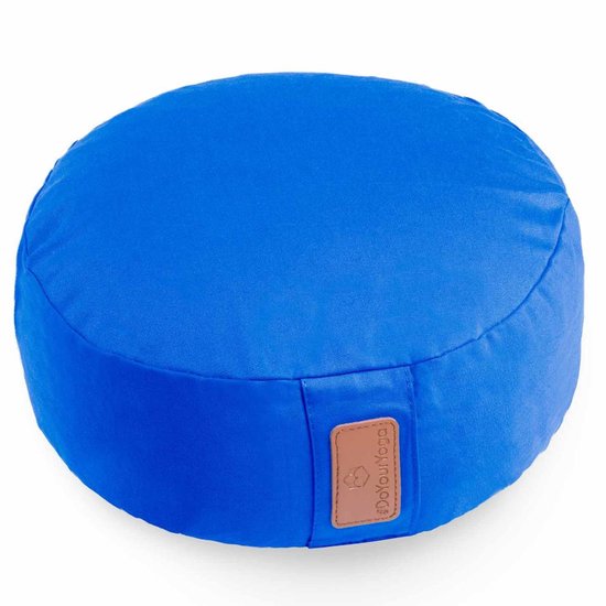 #DoYourYoga - Yoga kussen - »Vishnu« - rond meditatiekussen met bio-organische Spelt vulling - H:15cm, diam.30cm - marineblauw van #DoYourYoga