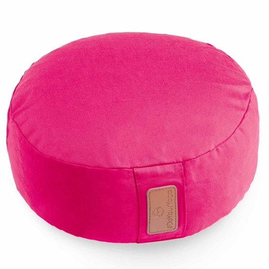 #DoYourYoga - Yoga kussen - »Vishnu« - rond meditatiekussen met bio-organische Spelt vulling - H:15cm, diam.30cm - roze van #DoYourYoga