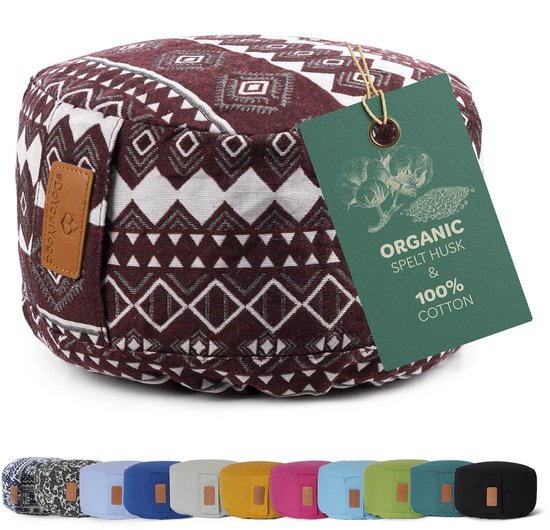 #DoYourYoga - Yoga kussen - »Vishnu« - rond meditatiekussen met bio-organische Spelt vulling - H:15cm, diam.30cm - Style (2) van Merkloos