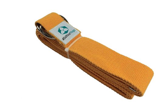 #DoYourYoga - Yogariem - »Madira« - 100% katoen met stabiele metalen ringsluiting - 260 x 3,8 cm - geel van #DoYourYoga
