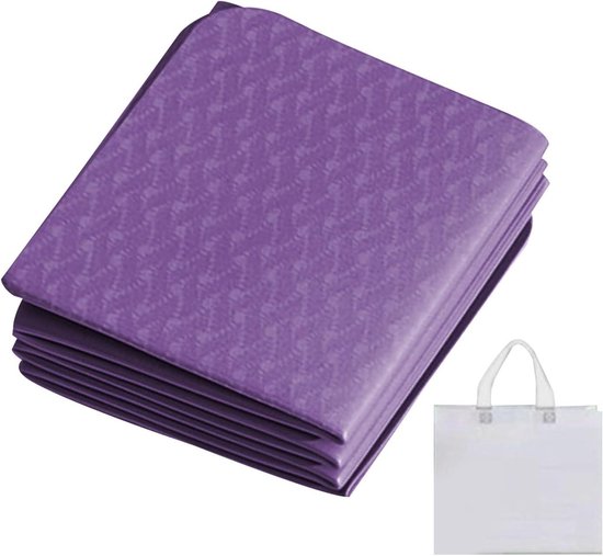Draagbare Yogamat - Fitness Kussen - Thuis Sporten - Antislip Ontwerp - 6mm Dik - Paars