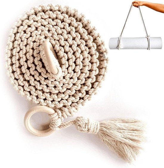 Draagriem Yogamat - Macramé Houder - Yoga Beoefenen - Elegant Macramé Design - 180 cm - Zoals Getoond