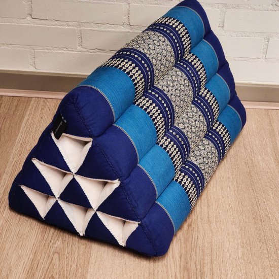 Driehoek kussen - Driehoekskussen - Thais kussen - Rug en steunkussen - Blauw van Merkloos