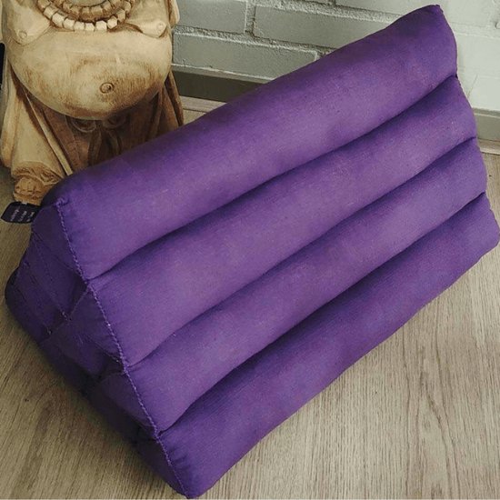 Driehoek kussen - Driehoekskussen - Thais kussen - Rug en steunkussen - Effen paars van Nuttronic