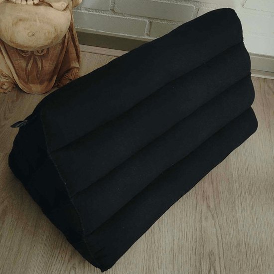 Driehoek kussen - Driehoekskussen - Thais kussen - Rug en steunkussen - Effen zwart van Merkloos