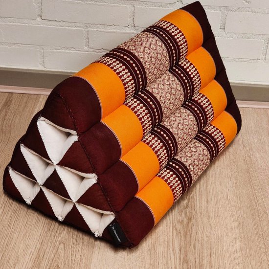 Driehoek kussen - Driehoekskussen - Thais kussen - Rug en steunkussen - Oranje van ThuisThai