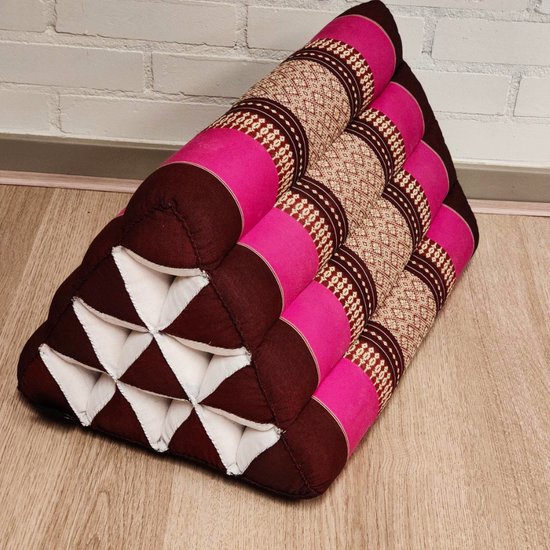 Driehoek kussen - Driehoekskussen - Thais kussen - Rug en steunkussen - Roze van SmileHome.shop