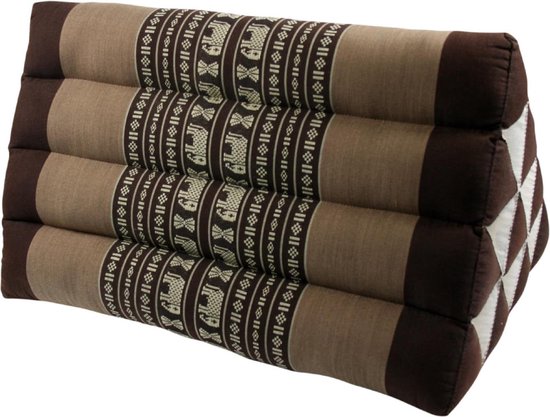 Driehoekig Kussen - Thaise Mat - Ontspannen Zitten - Kapok Vulling - 50 x 30 cm - Bruin van Merkloos
