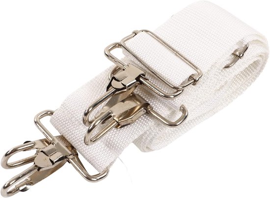 Drumriem Riem, Basdrumriem, Basdrumriem Zacht Nylon Elastisch Verstelbaar Ergonomisch Comfortabel Dubbele Schouder Drumriem Riem voor Basdrum Wit van Lixaiby
