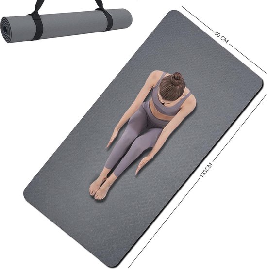 Dubbelzijdige Antislip Yogamat - Extra Brede en Dikke Trainingsmat voor Yoga en Pilates