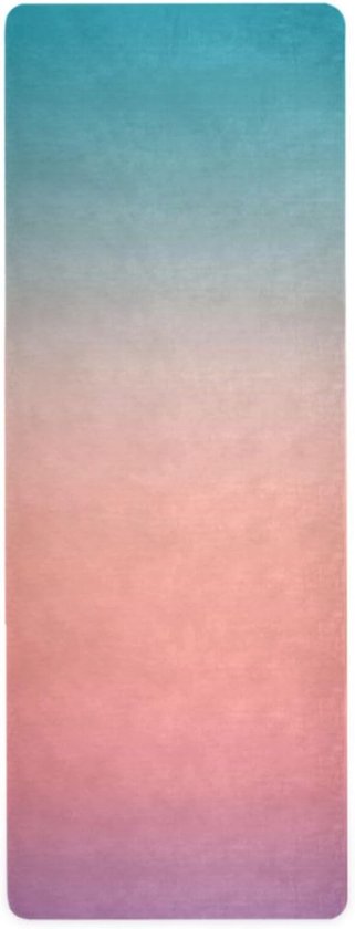Dunne Yogamat - Fitness Tapijt - Sporten Thuis - Natuurlijk Rubber - 180x66 cm - Blauw-Roze