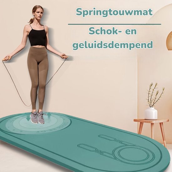 Dutchers® Springtouwmat incl draagtas - Springtouw - Fitnessmat - Yogamat - Trainingsvloer - Gymnastiekmat - Turnmat - Vloer - Mat - Extra dik van Dutchers