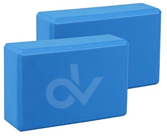 DV - Blauw - Yoga Blok - Lichtgewicht - EVA Foam - Ondersteuning bij Yoga & Pilates - Antislip - Voor Beginners & Gevorderden van Merkloos
