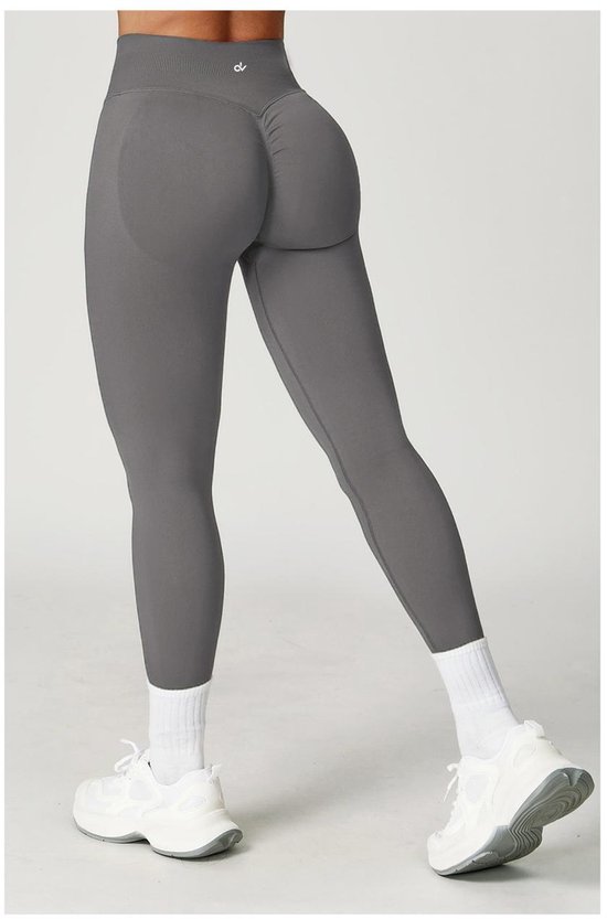 DV - Donkergrijs - XL - Legging - Anti-cellulite – High Waist - Butt Lifting effect - Naadloos - Stimuleert de bloedcirculatie - June Spring