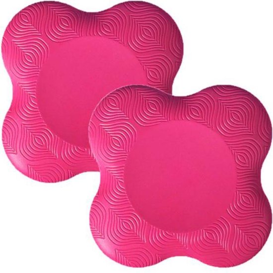DW4Trading Yoga Kniebeschermer Mat Donker Roze - Sport Balans Kussen - Set van 2 Stuks - 20x20 cm van DW4Trading