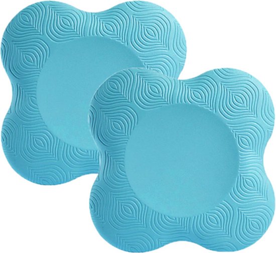 DW4Trading Yoga Kniebeschermer Mat Licht Blauw - Sport Balans Kussen - Set van 2 Stuks - 20x20 cm van DW4Trading