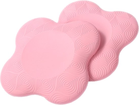 DW4Trading Yoga Kniebeschermer Mat - Sport Balans Kussen - Set van 2 Stuks - 20x20 cm - Roze van DW