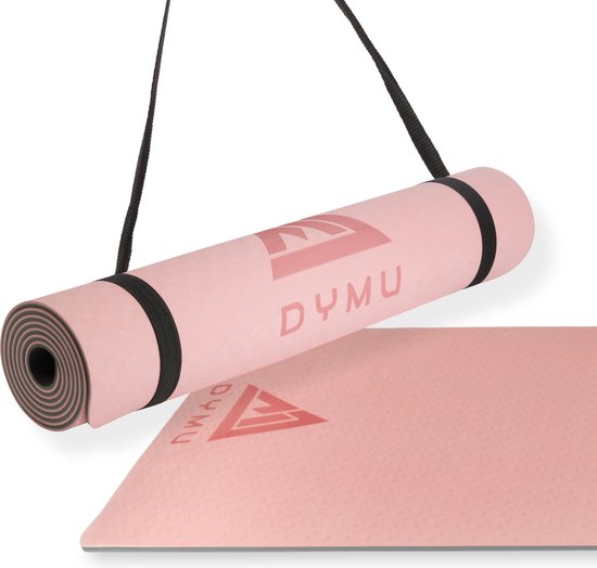 Dymu Yoga Mat – Roze Anti-Slip Fitness Mat, Extra Groot (190 cm) – Sportmat voor Yoga, Pilates en Oefeningen