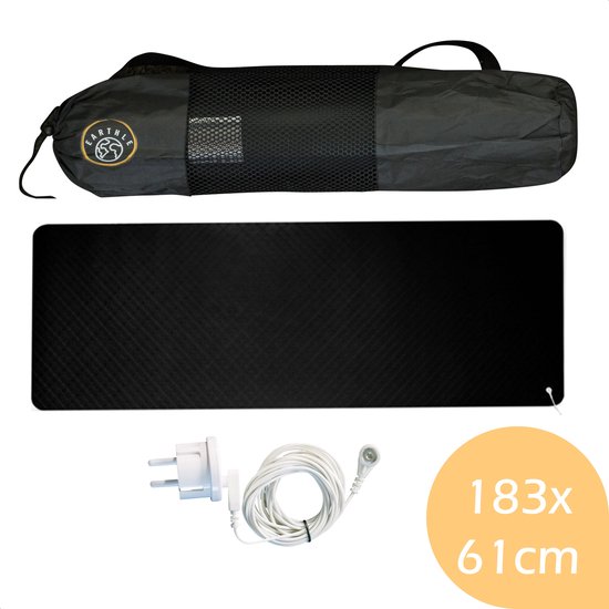 Earthle Earthing Yoga Mat - Aardingsmat - Aarden - Earthing Mat - Aarding - Grounding Mat - 183x61cm - Zwart van Earthle