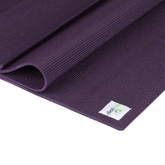 Ecoyogi - Classic Yogamat - 200 cm x 61 cm x 0,6 cm - Aubergine - Extra lang van Ecoyogi