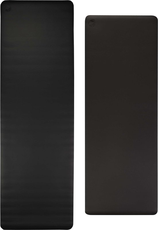 Ecoyogi PRO GRIP Yogamat Extra lang (214 x 68 x 0,42 cm) - Antraciet - 100% Natuurrubber en Vochtabsorberende PU Top Laag - Geweldige veerkracht - Onder alle omstandigheden een stevige grip - Geschikt voor Hot, Bikram, Vinyasa, Flow en Ayenger Yoga van Ecoyogi