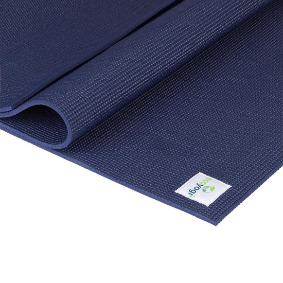 Ecoyogi - Yogamat - 200 cm x 61 cm x 0,6 cm - blauw - Extra lang van Ecoyogi