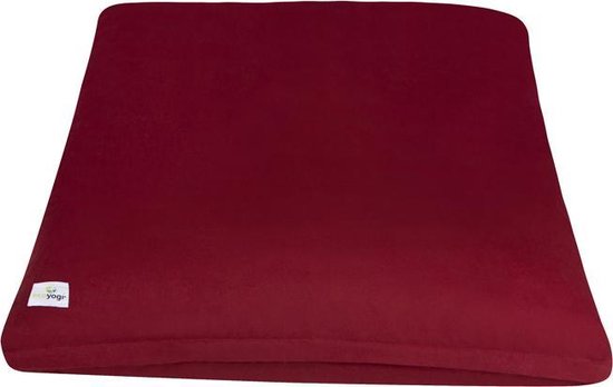 Ecoyogi – Zabuton - Meditatiemat vierkant –  85 x 70 x 7 cm – Bordeaux – Eco katoen - Wasbare hoes