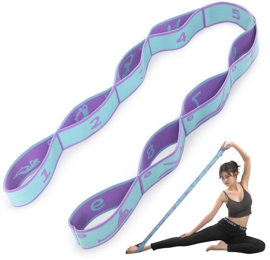 Elastische yogaband voor fysiotherapie, dans, yoga, pilates, gymnastiek, elastische pilates, elastische band voor vrouwen en mannen van Merkloos