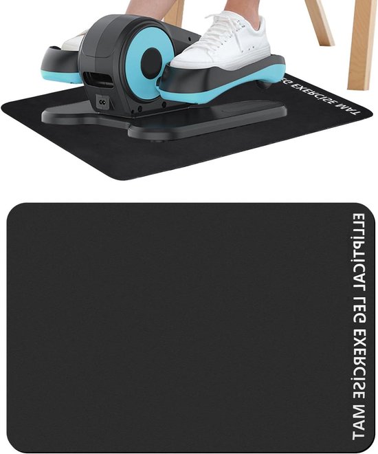 Elliptische mat voor onder bureau - set van 2 - Mini yogamat voor kantoor - Oefenmat voor voetpedaal - Stabiliteit en vloerbescherming - Zwart van Merkloos