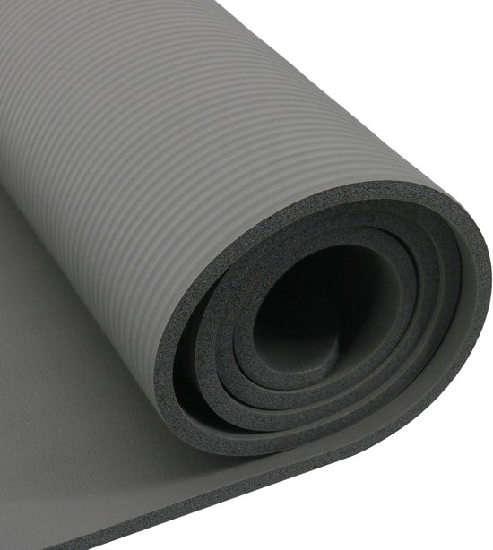 Endless NBR Grijs Yoga, Oefen, Gym Mat | Comfortabel & Duurzaam Gymnastiek Mat | Antislip Ftalaat Getest | Afmeting: 183*61cm, 1cm Dik | Kleur: Grijs | NBR Schuim | Oefening, Yoga, Pilates en Workouts,Professionele yoga mat,Fitness and yoga mat van Merkloos