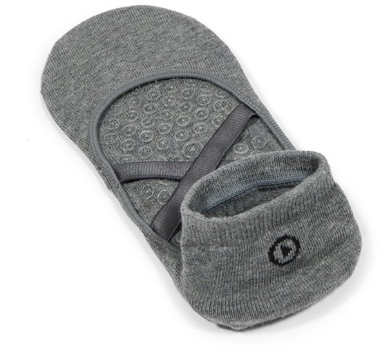 Enforma Antislip Yoga Sokken - Pilates Sokken Dames - Duopack Grijs & Zwart - Biologisch Katoen - Maat M