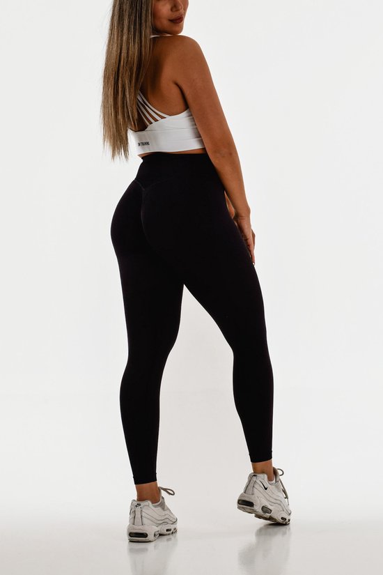 Essentials sportlegging dames - fitnessbroek - squat proof legging - curve legging - high waist - zwart van INQ.