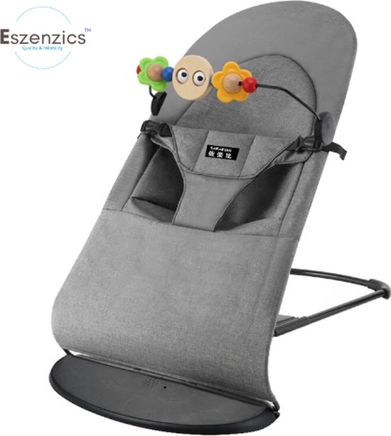 Eszenzics™ Wipstoel - Grijs - Lichtgewicht schommelstoel - Baby Bouncer - Compact inklapbaar van Eszenzics™