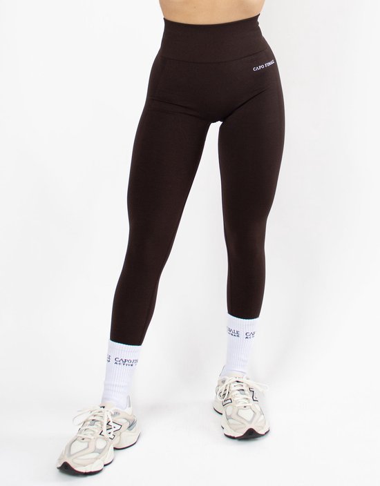 Eternity High-Waist Legging | CAPO FINALE - Leggings | XL | Kleur Bruin | Sportkleding | Activewear | Gymkleding | Fitnesskleding | Sportoutfit | Fitness | Hardlopen | Crossfit | Yoga | Pilates | Krachttraining van Merkloos