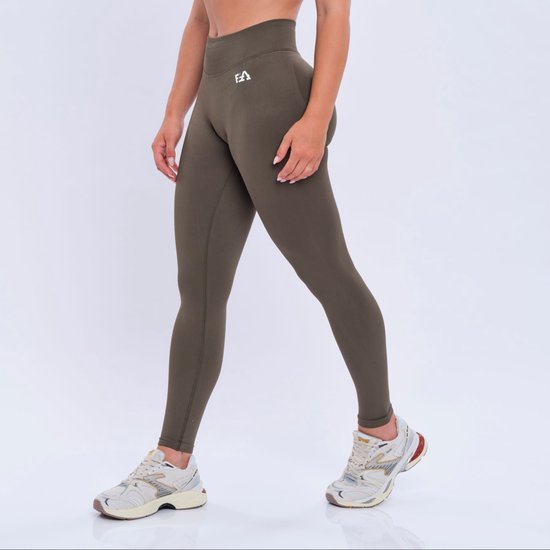 Euphoria - Sportlegging dames - Squatproof - Booty lift - Legergroen - Maat S van Merkloos
