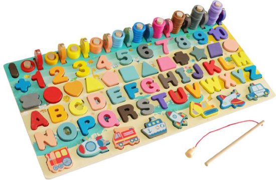 EverGoods Montessori Speelgoed - Visspel - Hengelspel - Montessori - Educatief Speelgoed - Sensorisch Speelgoed - Magnetisch Speelgoed - Busy Board - Houten Puzzel van EV