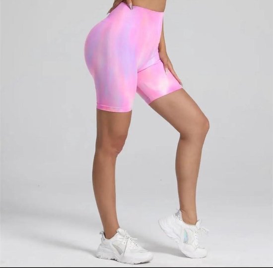 EXPLOSION SHORT GYM LEGGING - Maat L - Roze - Lichtroze - Fitness legging - Fitness short - Sportlegging - Sportshort - Yogalegging - Yogashort van Nevica